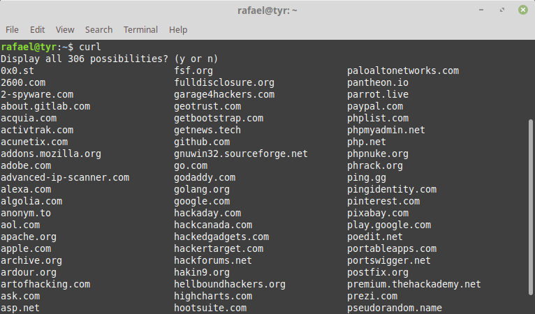 Domain completion for linux network tools